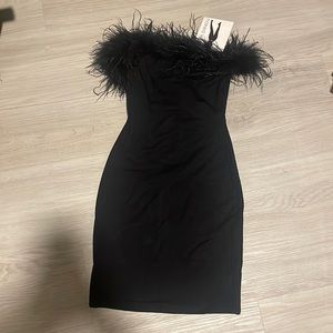 Feather mini dress